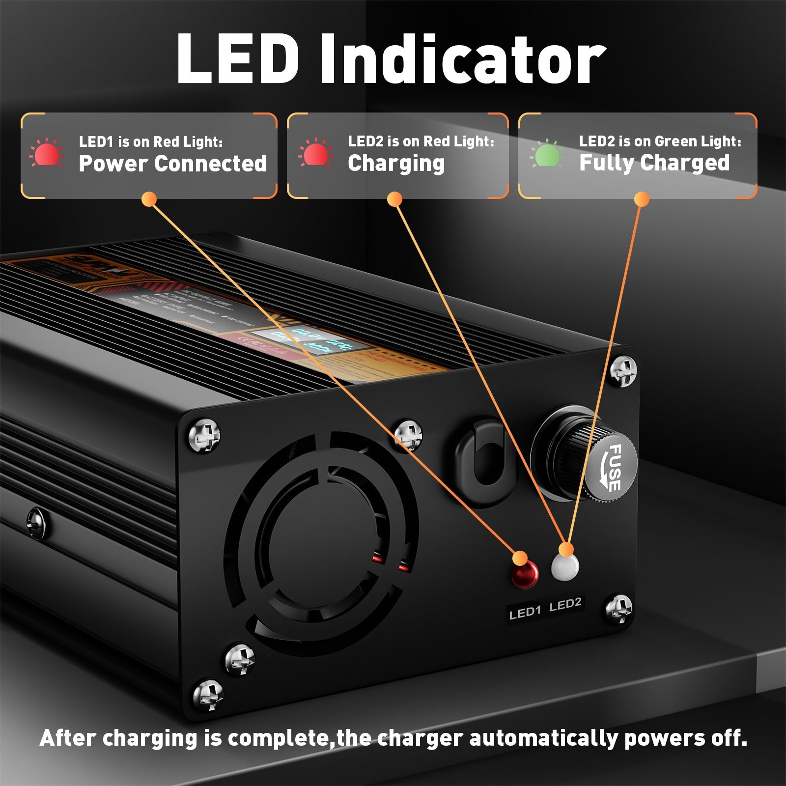 Suraziki Lead Acid Battery 36V 6A Battery Charger for 36V Lead Acid AGM GEL Deep Cycle and Auto Starting Batteries, LED Display, Full Protection，Aluminum alloy shell