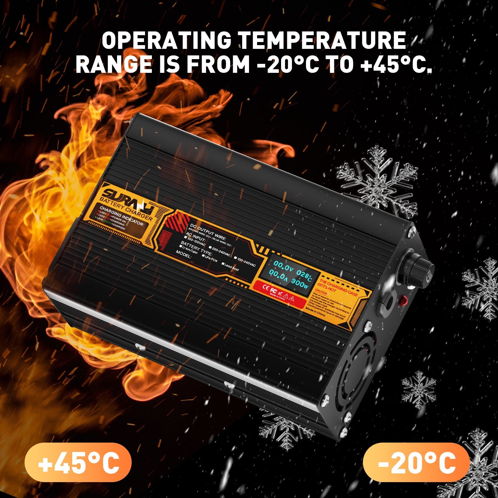 Suraziki Lead Acid Battery 36V 6A Battery Charger for 36V Lead Acid AGM GEL Deep Cycle and Auto Starting Batteries, LED Display, Full Protection，Aluminum alloy shell